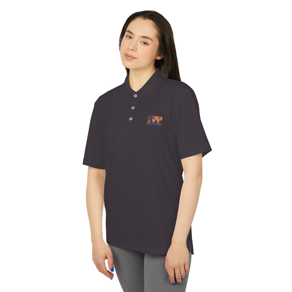 Performance Polo — Small 'RFP' Retro Flag Logo Chest