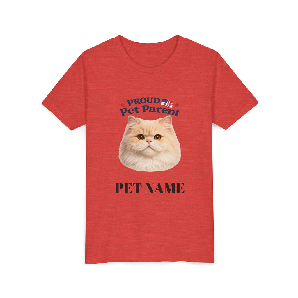Youth Pet Parent T‑Shirt — "Proud Pet Parent" Custom Name Cat Tee