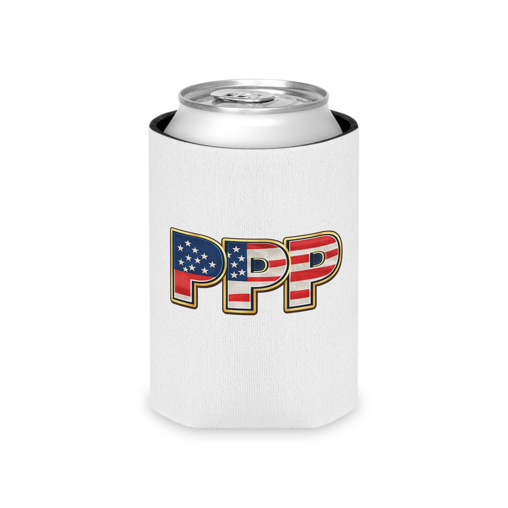 Patriotic 'PPP' Can Cooler – American Flag Drink Koozie