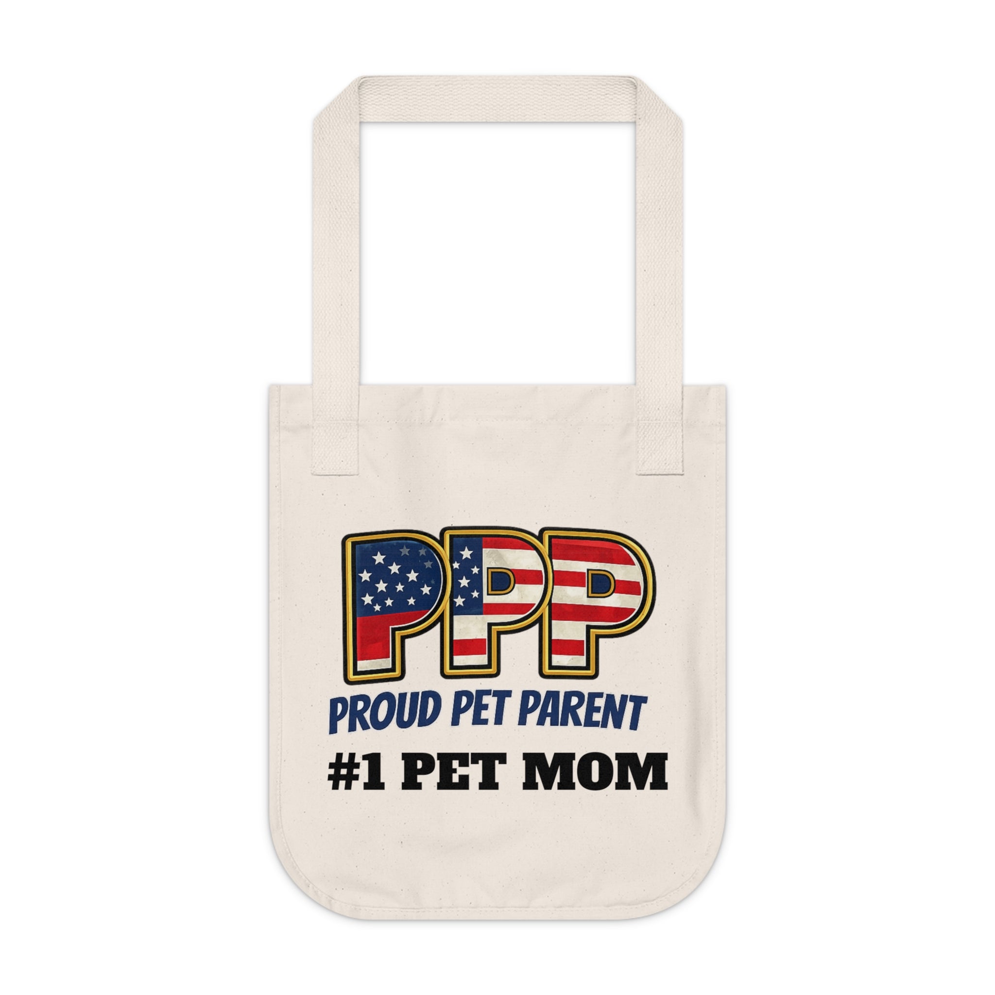 Proud Pet Parent "#1 Pet Mom" Organic Canvas Tote Bag