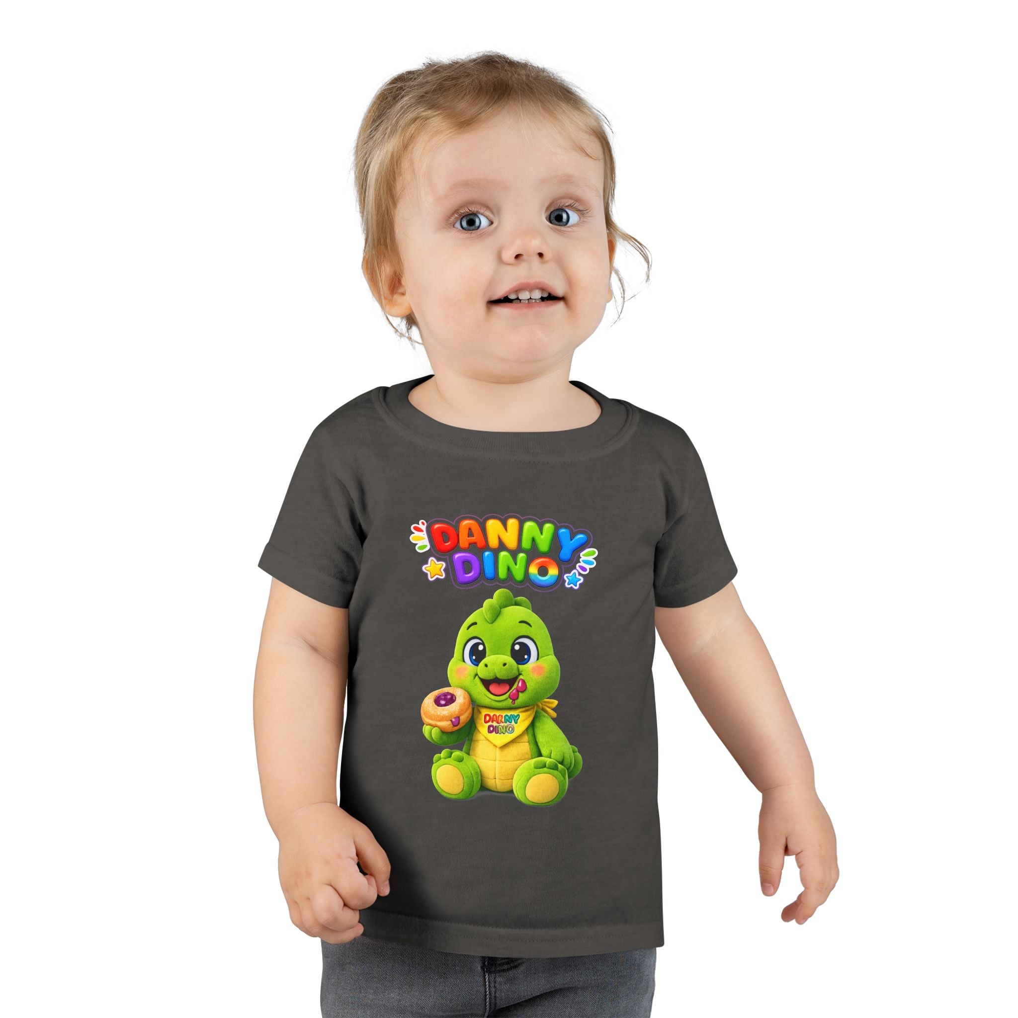 Danny Dino Toddler T-Shirt — Cute Green Dinosaur Graphic Tee for Kids