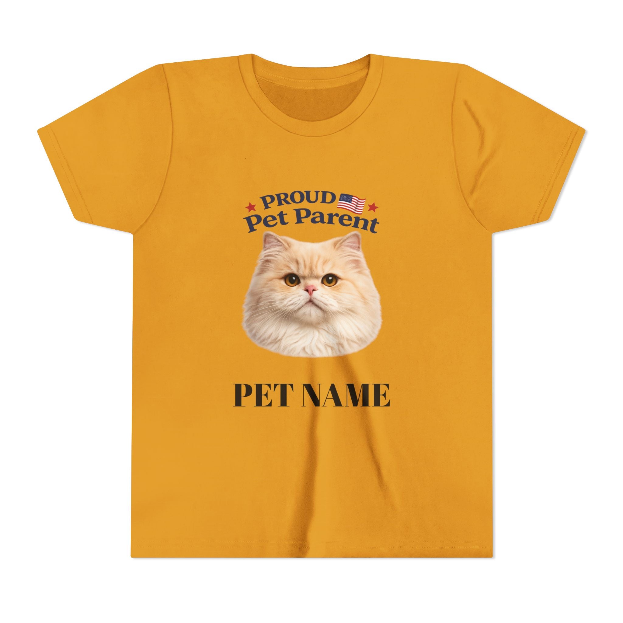 Youth Pet Parent T‑Shirt — "Proud Pet Parent" Custom Name Cat Tee