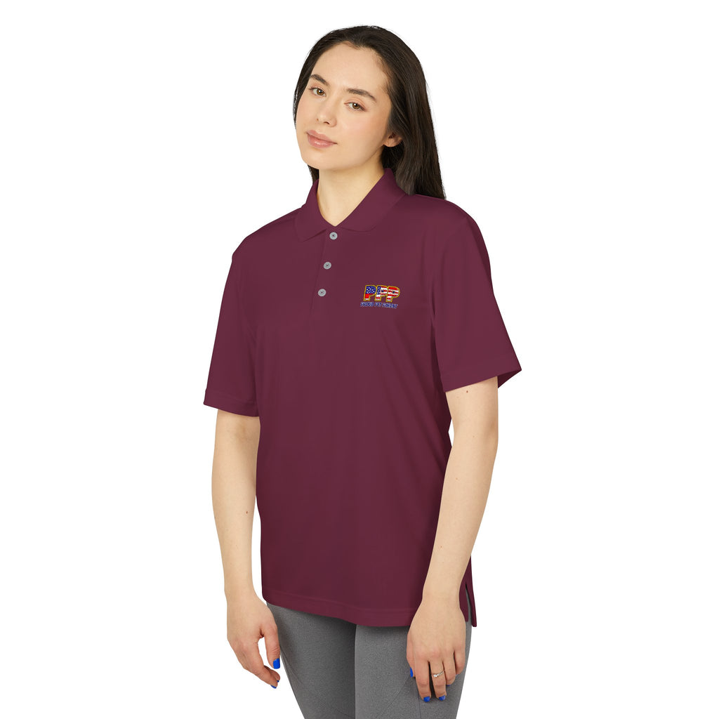 Performance Polo — Small 'RFP' Retro Flag Logo Chest