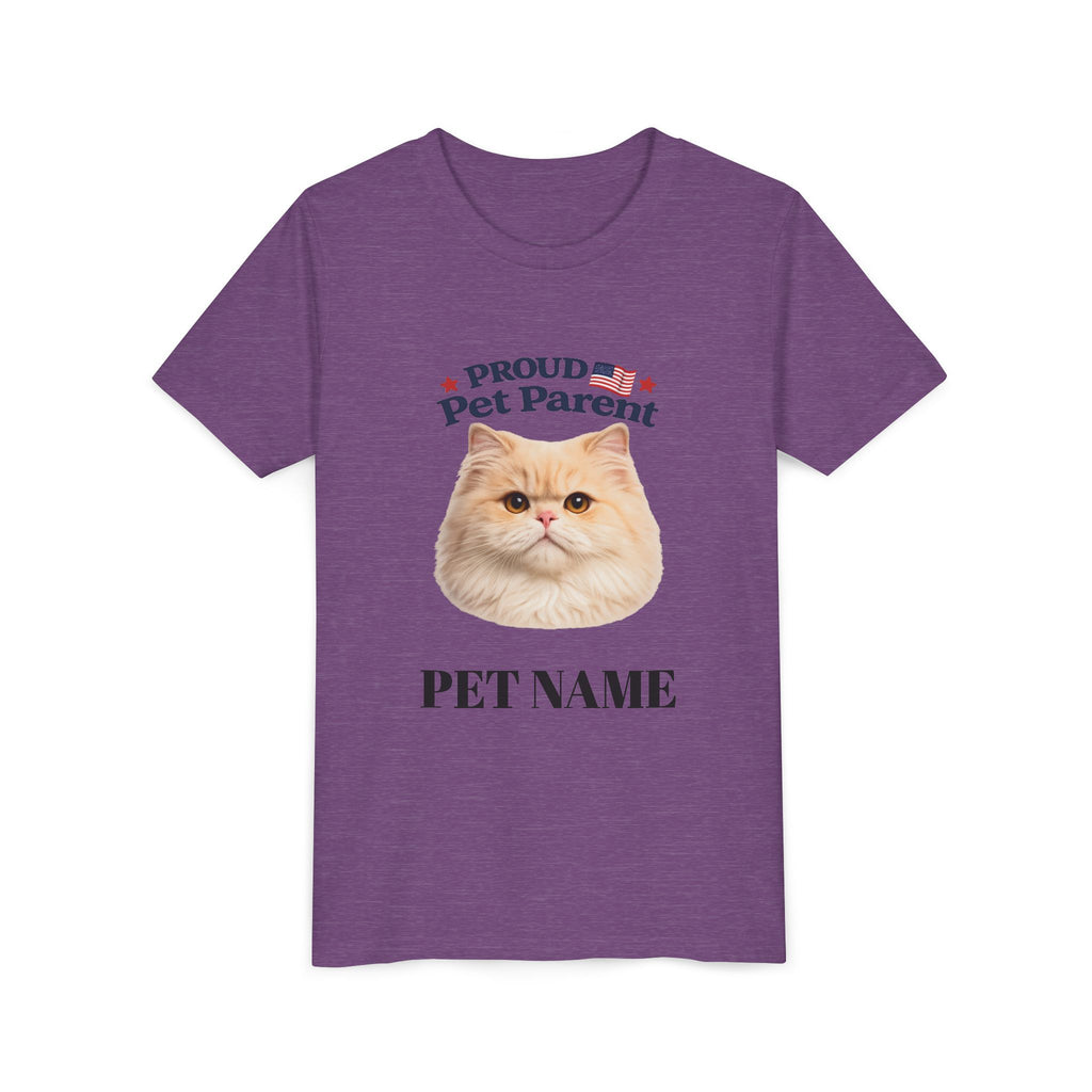 Youth Pet Parent T‑Shirt — "Proud Pet Parent" Custom Name Cat Tee