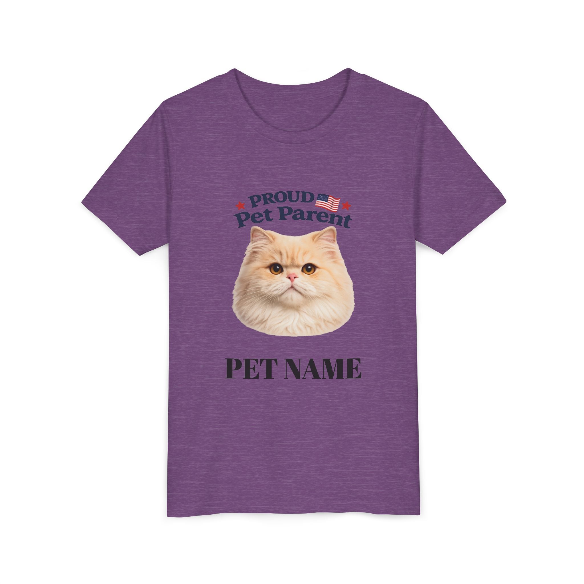 Youth Pet Parent T‑Shirt — "Proud Pet Parent" Custom Name Cat Tee