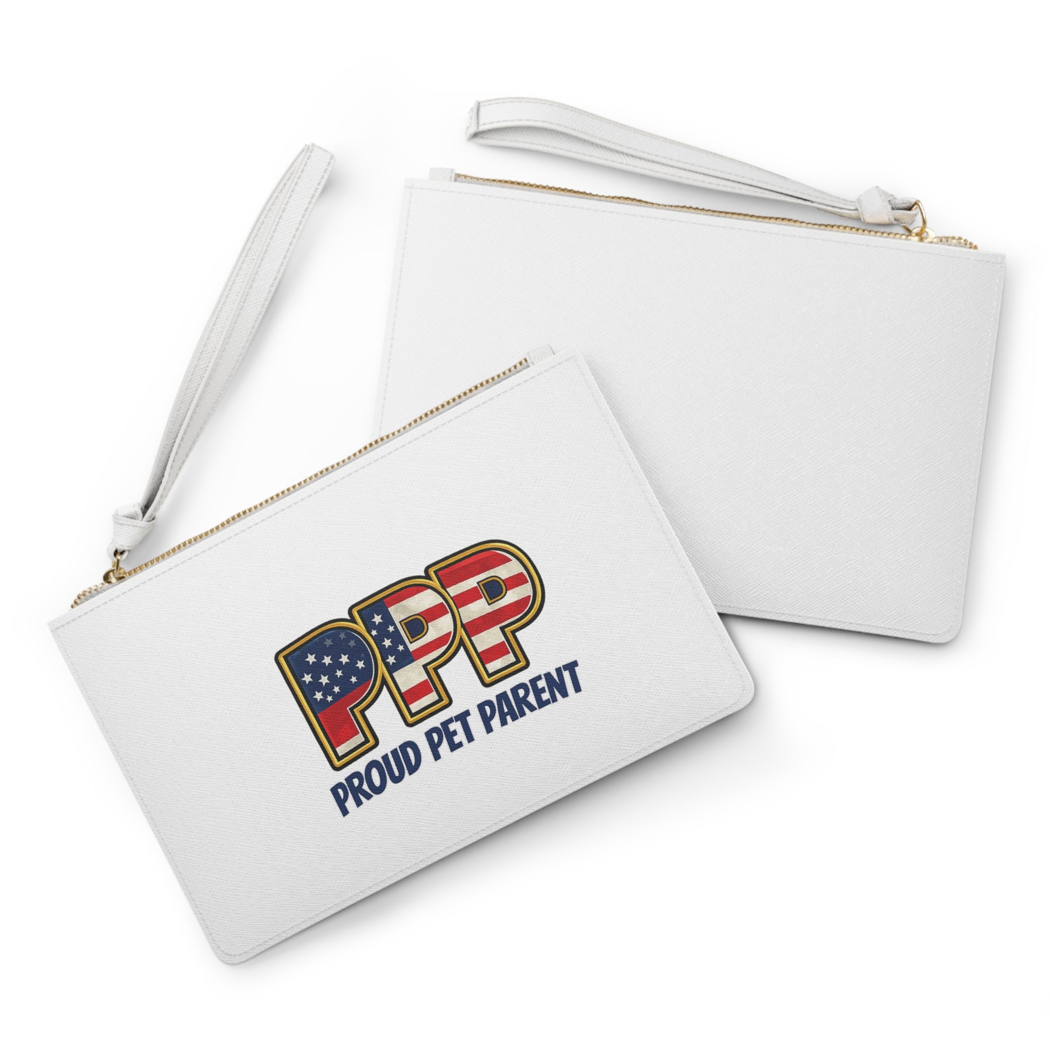 Proud Pet Parent Clutch Bag — 'PPP' American Flag Pet Lover Wristlet