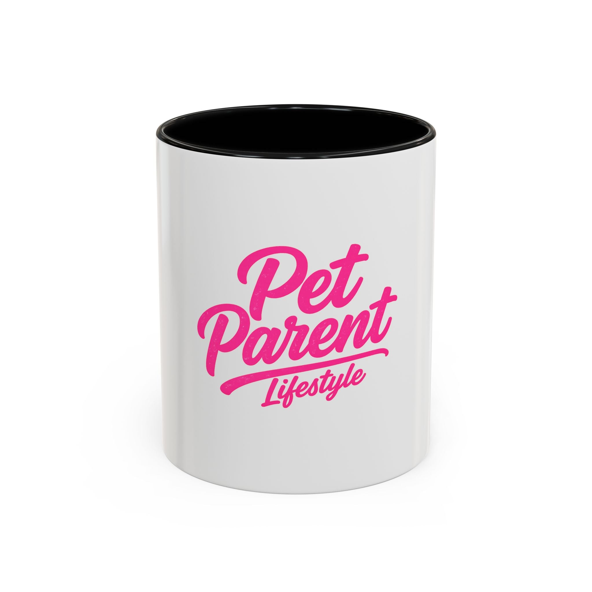 Pet Parent Lifestyle Coffee Mug — Pink Script Accent Mug for Dog & Cat Lovers
