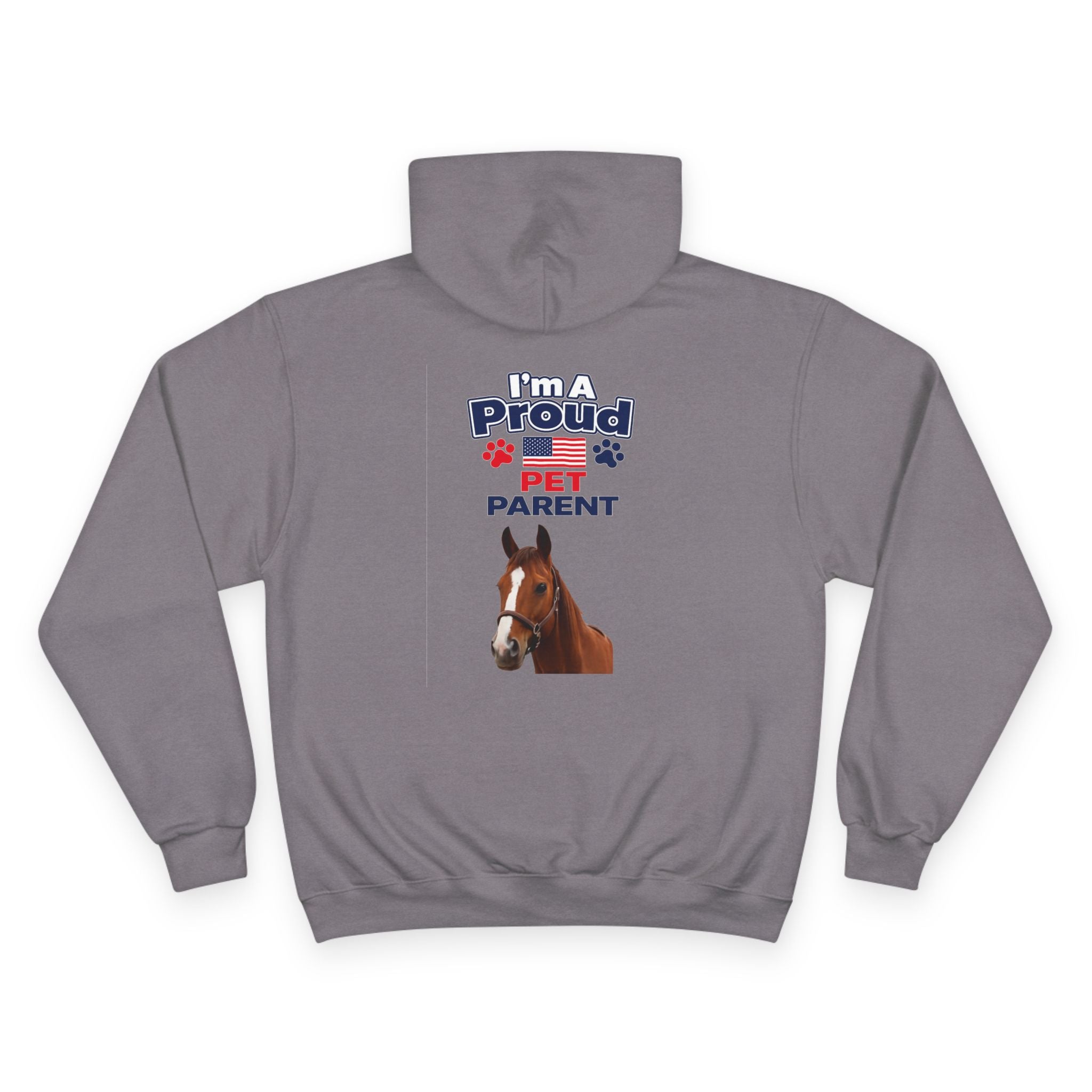 Horse Pet Parent Hoodie — “I’m A Proud Pet Parent” American Flag Logo