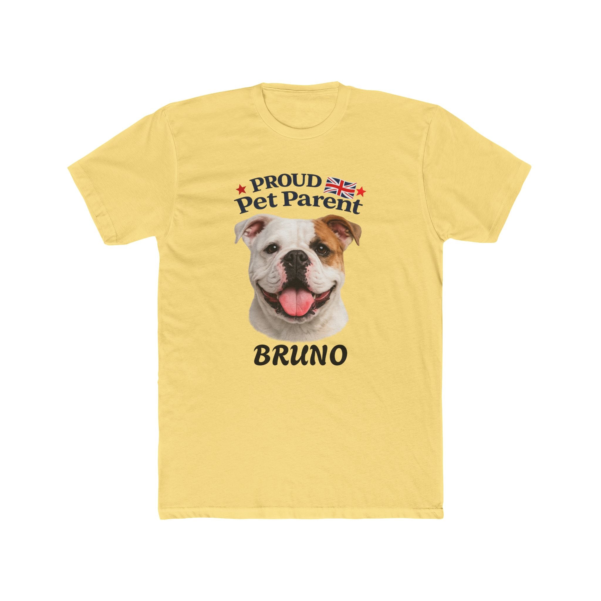 Pet Parent T-Shirt — "Proud Pet Parent" Personalized Dog Tee (Bruno)