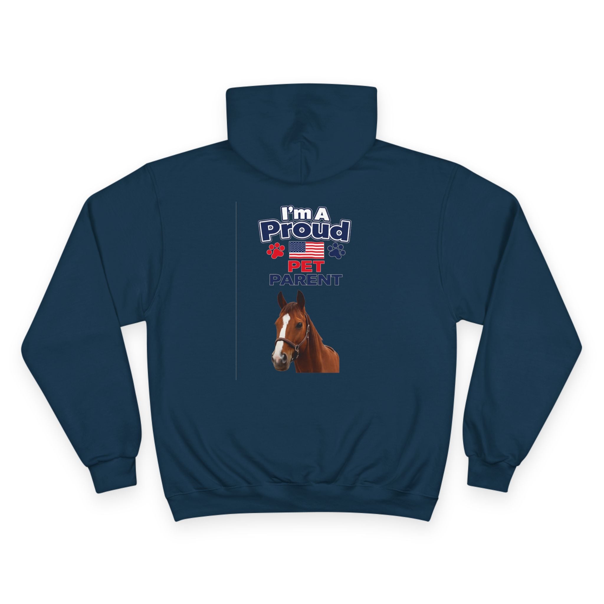 Horse Pet Parent Hoodie — “I’m A Proud Pet Parent” American Flag Logo