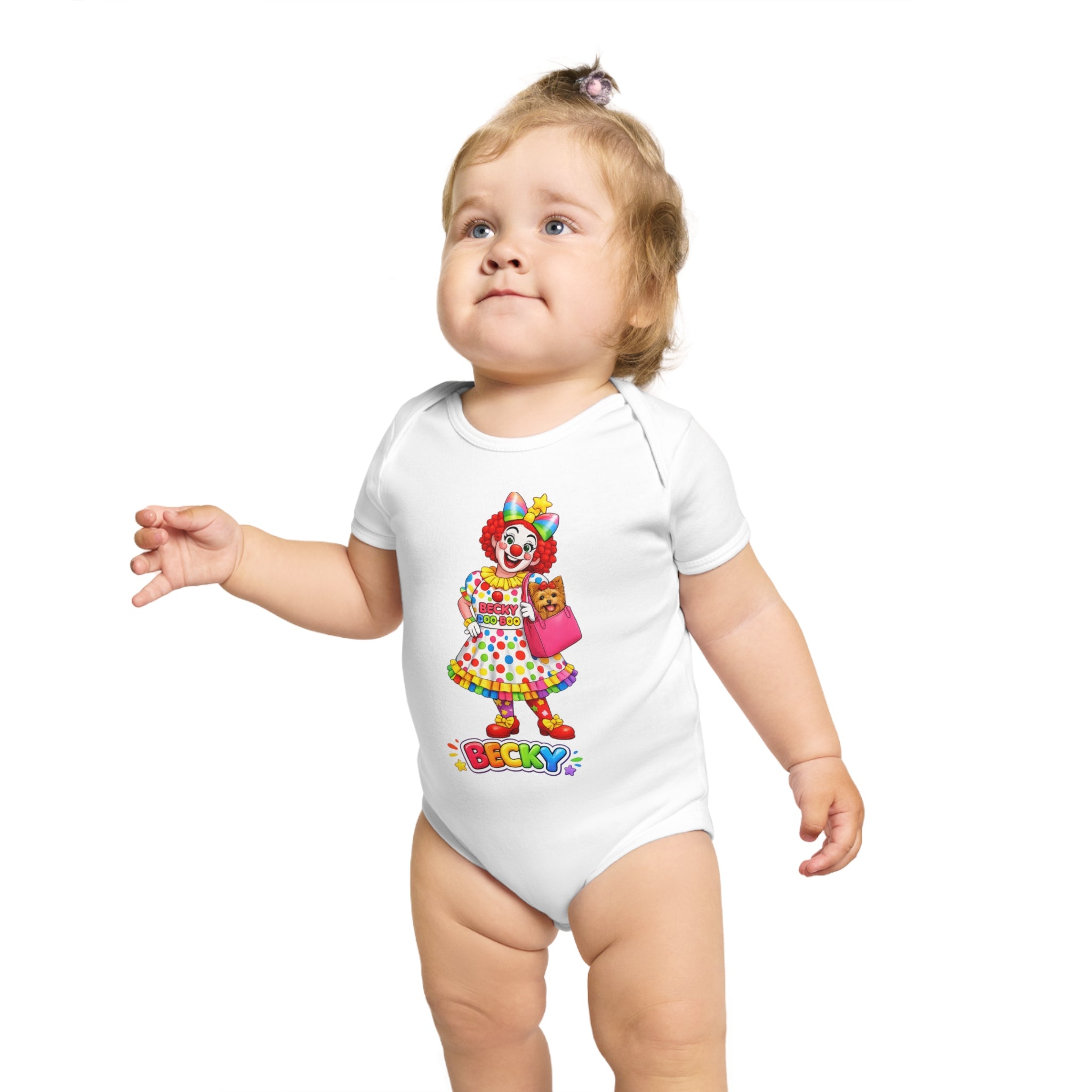 Becky the Clown Baby Bodysuit – Colorful Kids Costume Infant Onesie