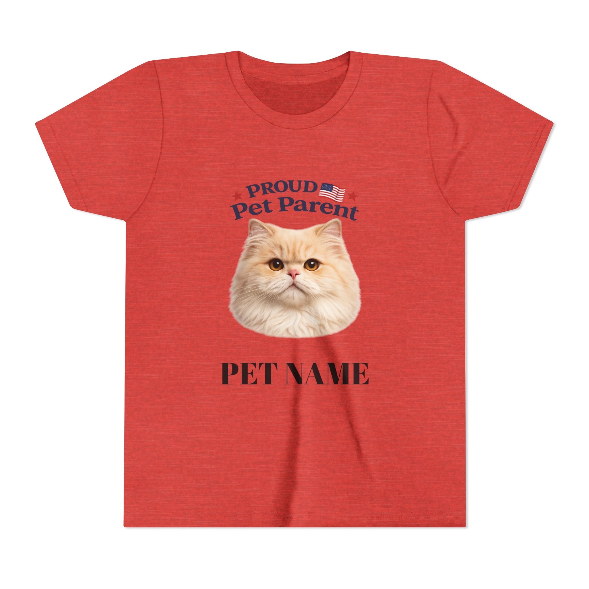 Youth Pet Parent T‑Shirt — "Proud Pet Parent" Custom Name Cat Tee