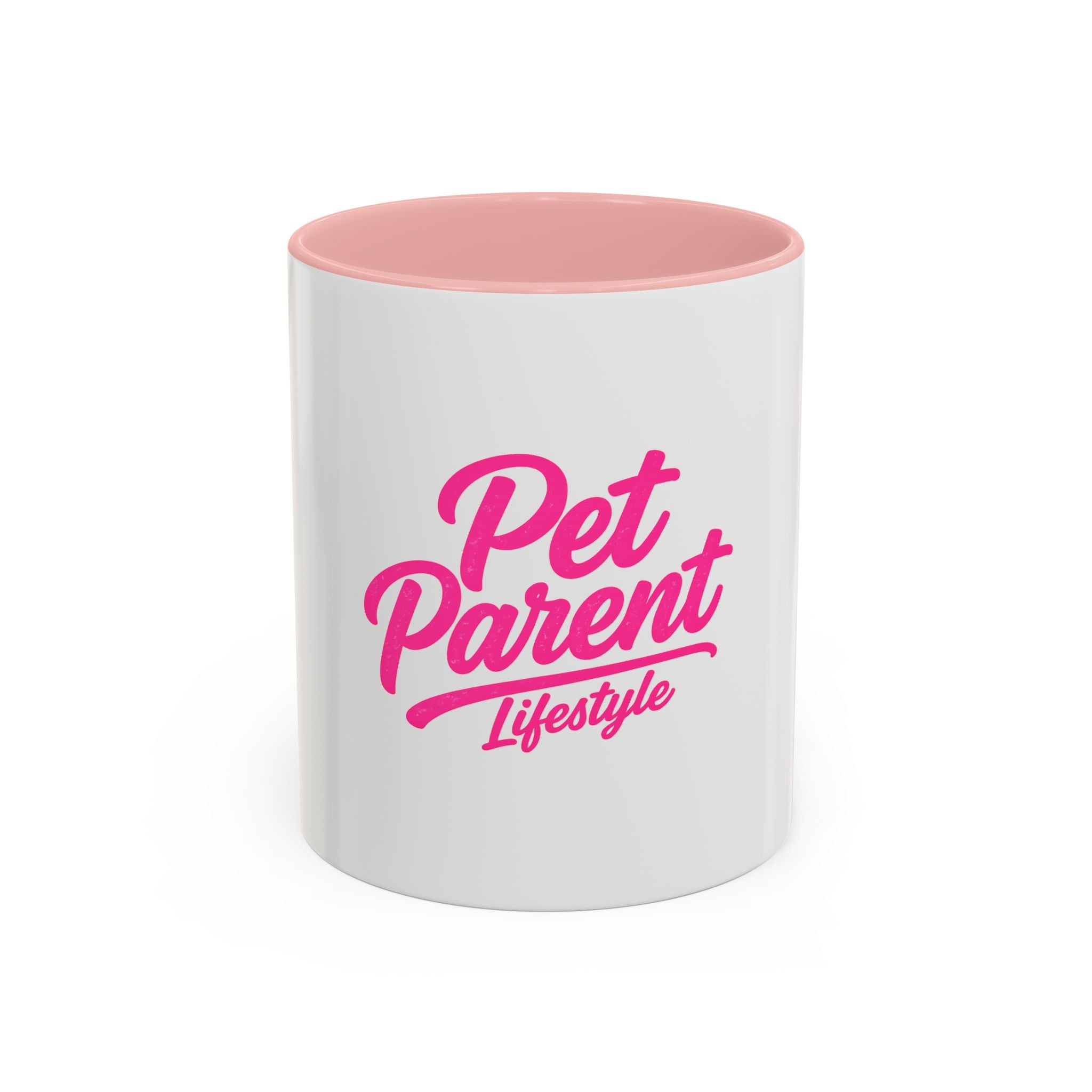 Pet Parent Lifestyle Coffee Mug — Pink Script Accent Mug for Dog & Cat Lovers