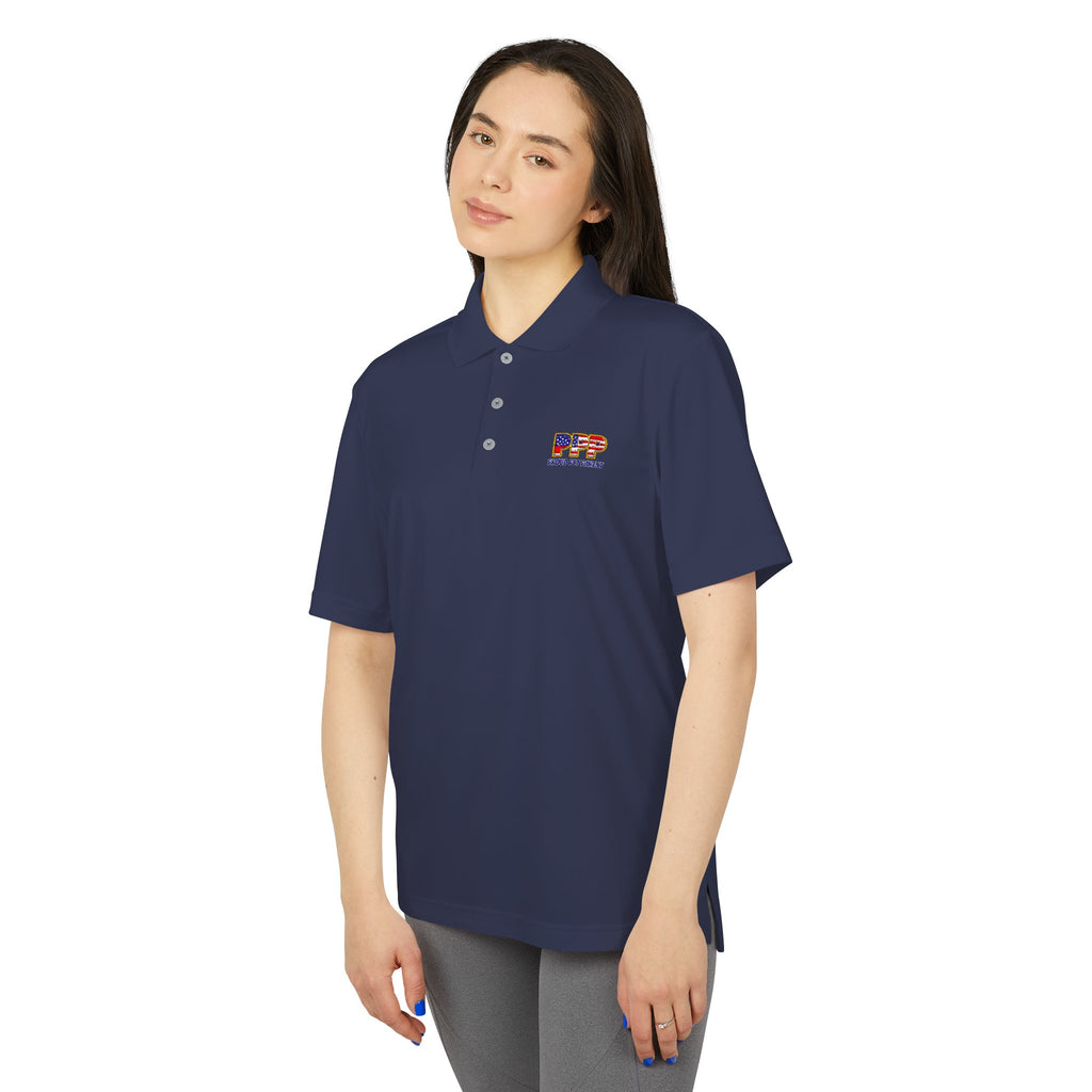 Performance Polo — Small 'RFP' Retro Flag Logo Chest