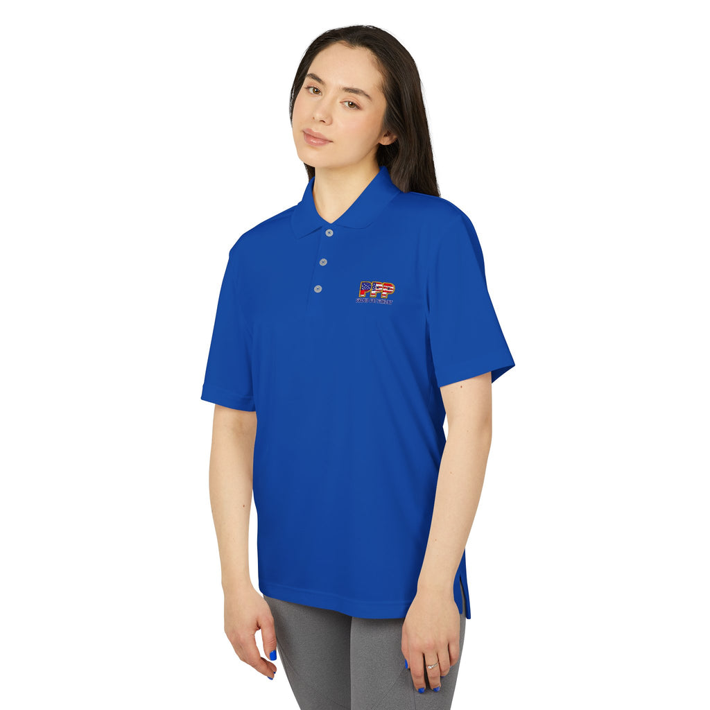 Performance Polo — Small 'RFP' Retro Flag Logo Chest