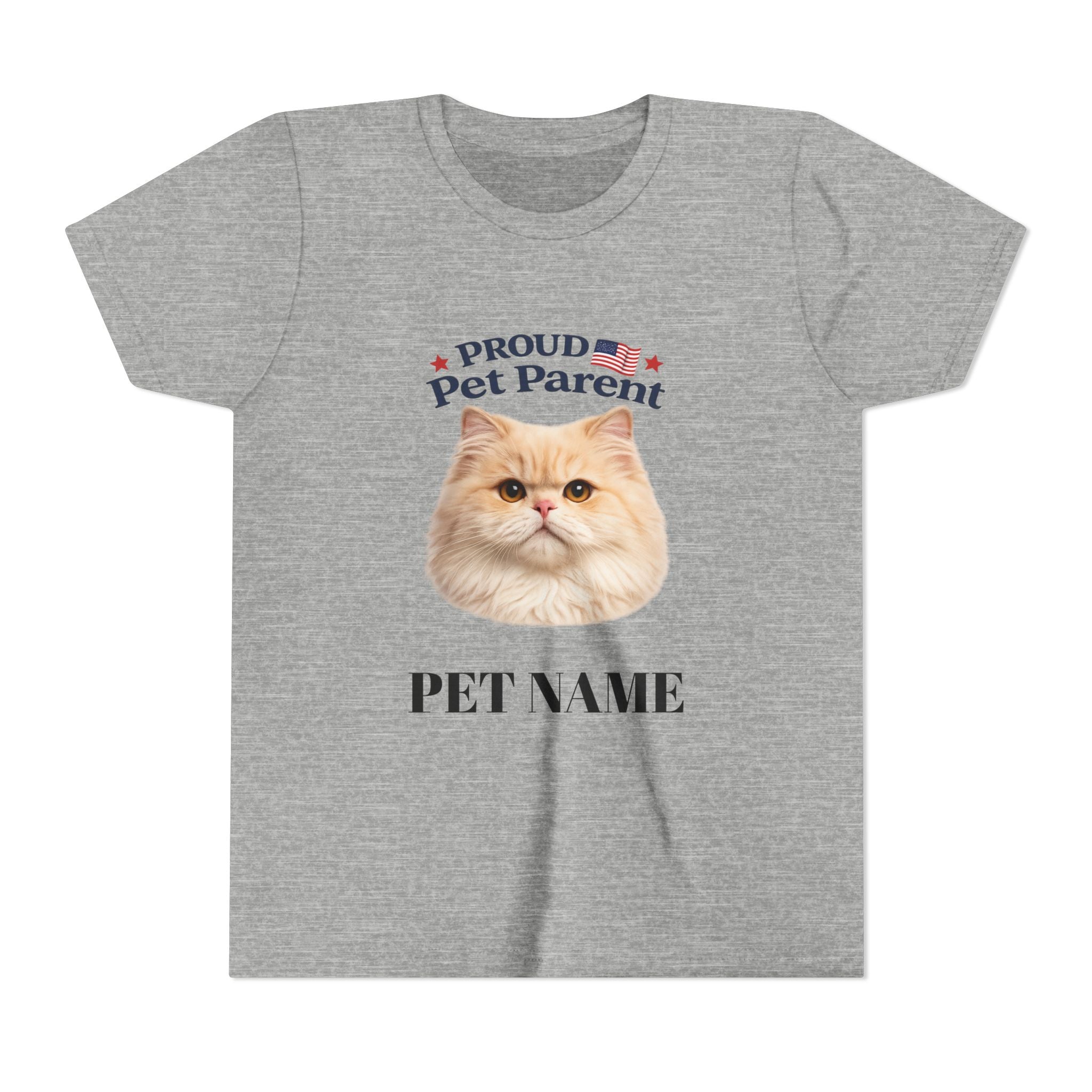 Youth Pet Parent T‑Shirt — "Proud Pet Parent" Custom Name Cat Tee