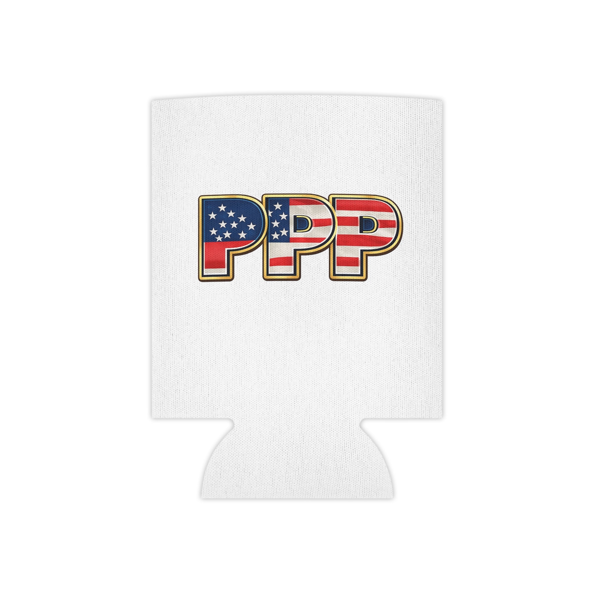 Patriotic 'PPP' Can Cooler – American Flag Drink Koozie