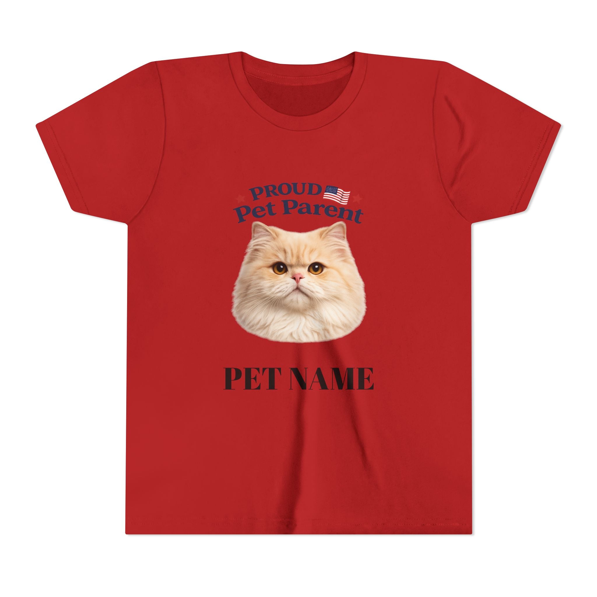 Youth Pet Parent T‑Shirt — "Proud Pet Parent" Custom Name Cat Tee