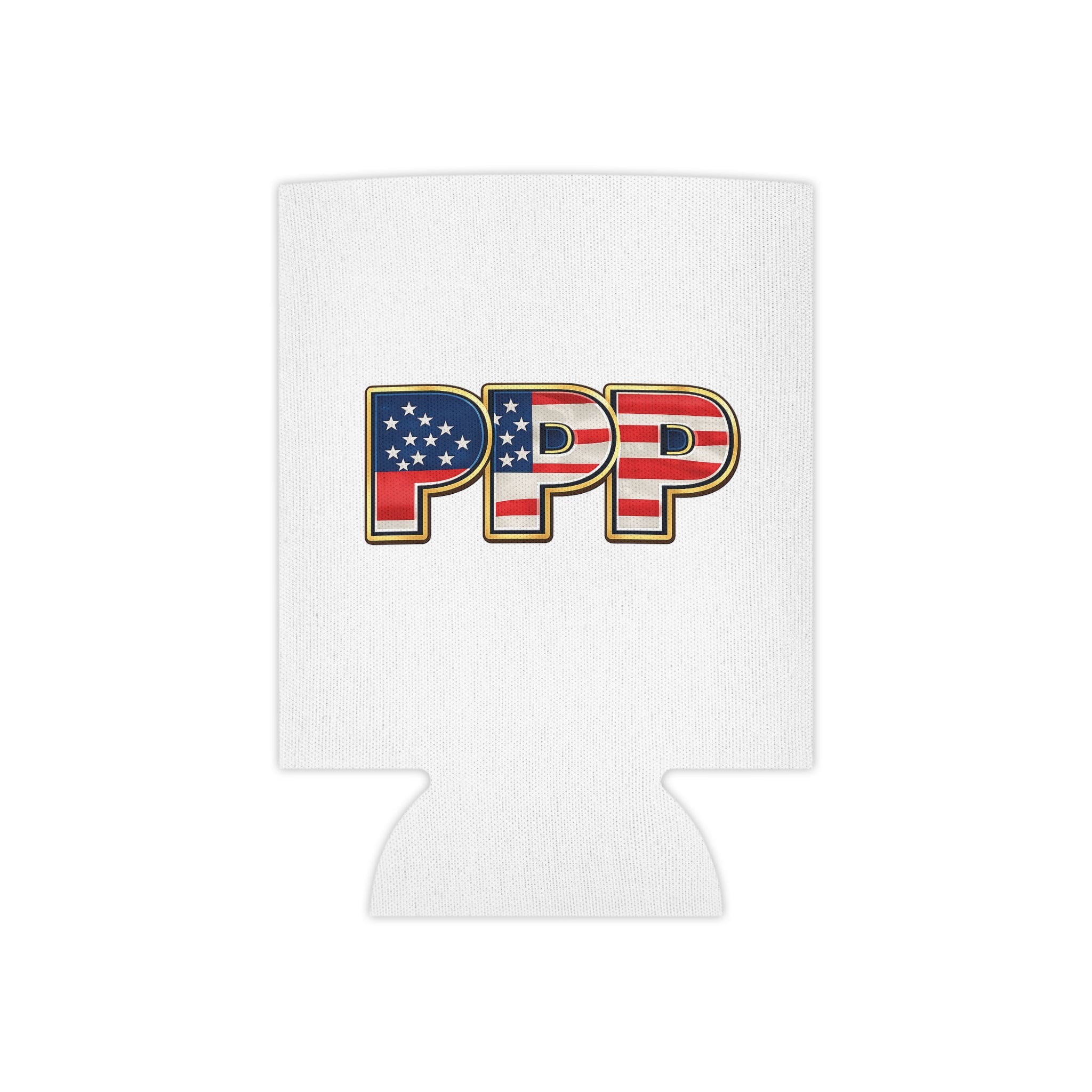 Patriotic 'PPP' Can Cooler – American Flag Drink Koozie