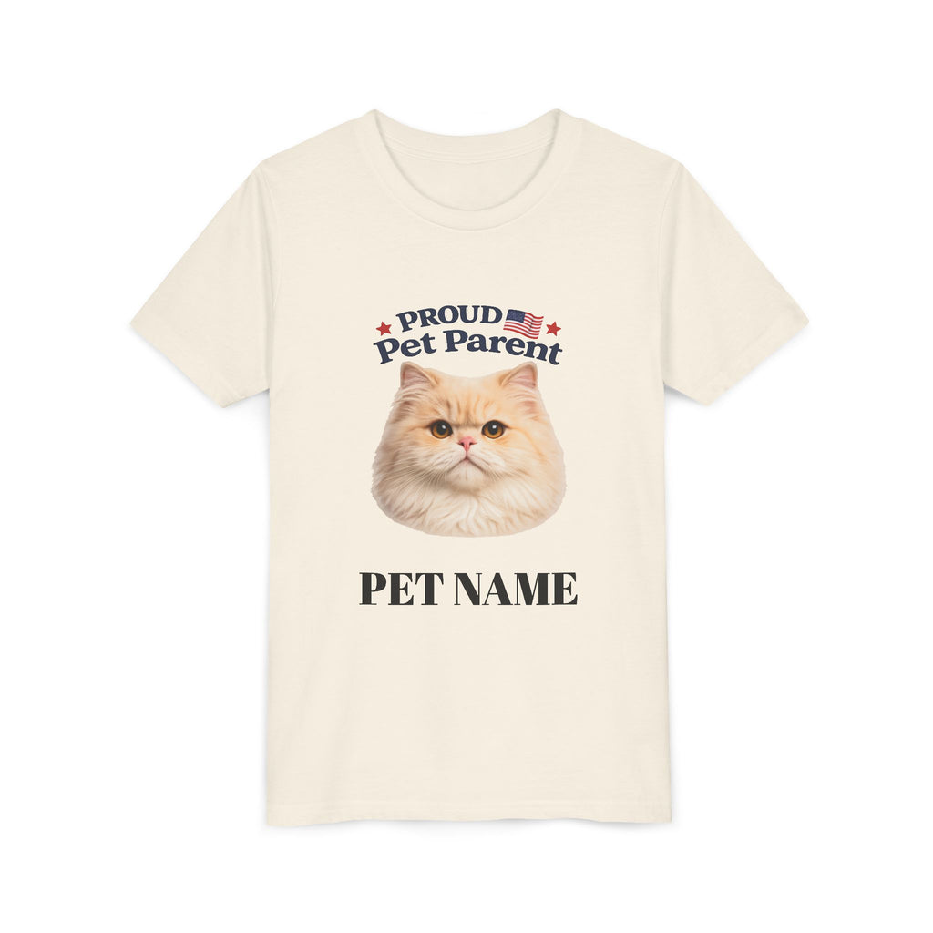 Youth Pet Parent T‑Shirt — "Proud Pet Parent" Custom Name Cat Tee