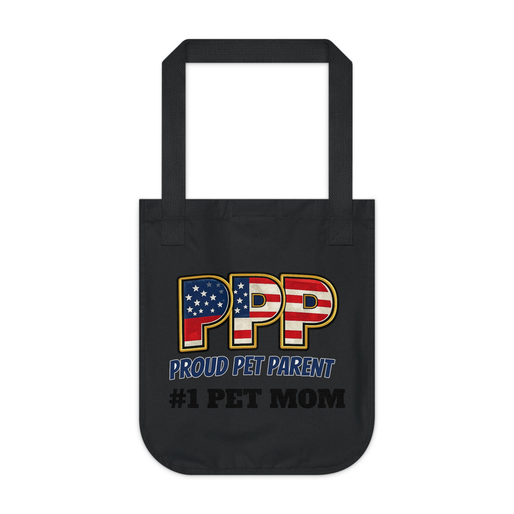 Proud Pet Parent "#1 Pet Mom" Organic Canvas Tote Bag