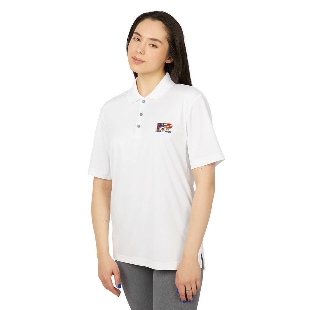 Performance Polo — Small 'RFP' Retro Flag Logo Chest