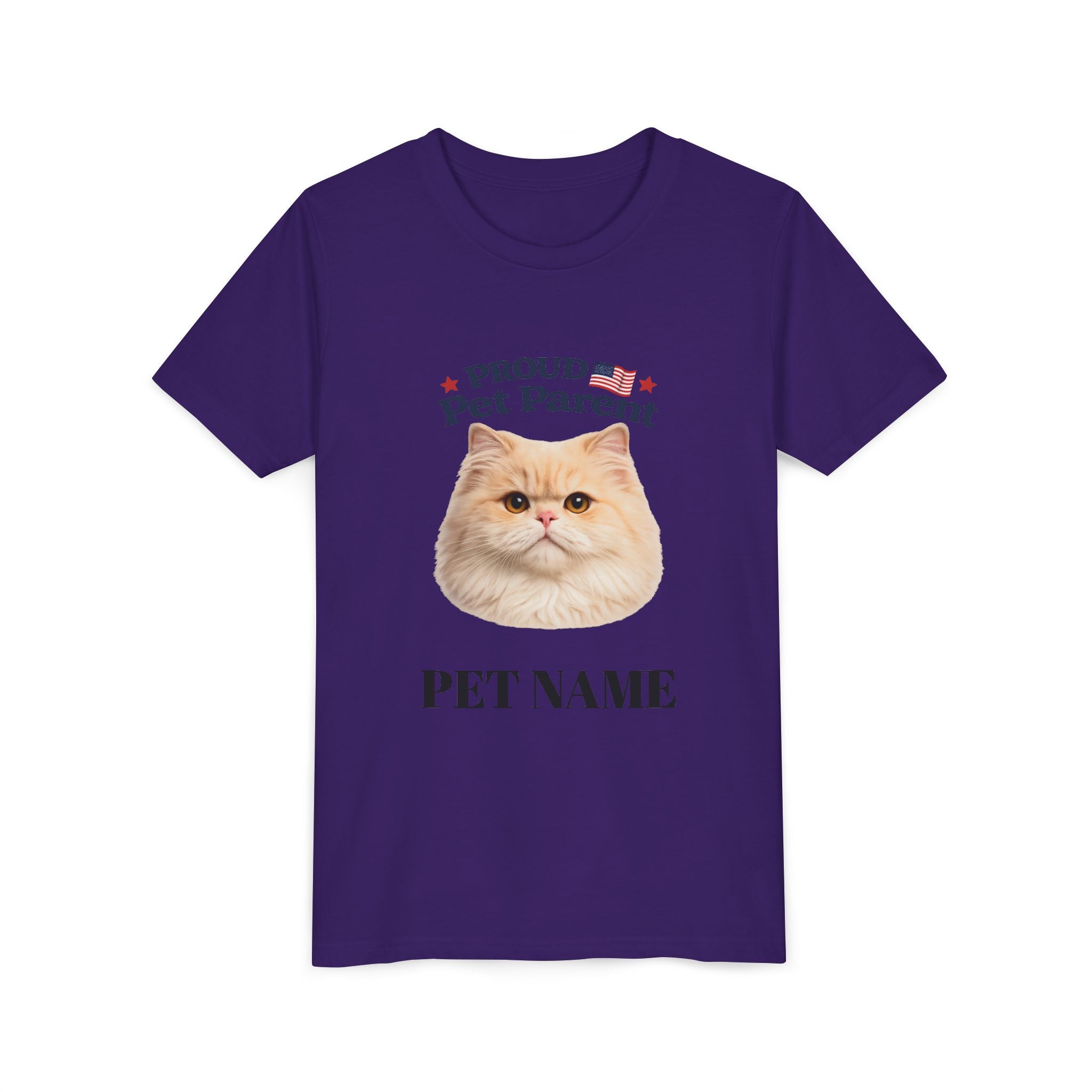 Youth Pet Parent T‑Shirt — "Proud Pet Parent" Custom Name Cat Tee