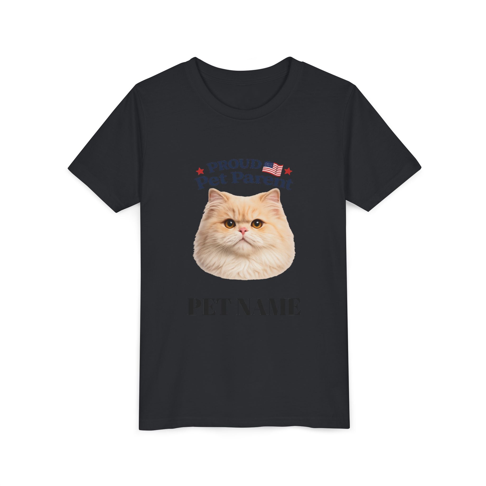 Youth Pet Parent T‑Shirt — "Proud Pet Parent" Custom Name Cat Tee