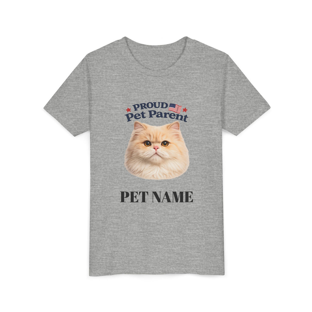Youth Pet Parent T‑Shirt — "Proud Pet Parent" Custom Name Cat Tee