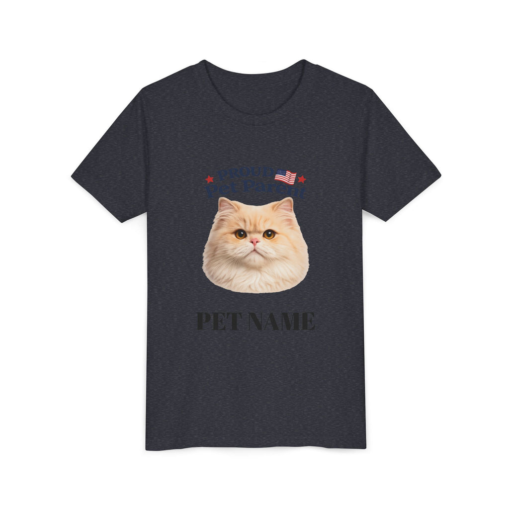 Youth Pet Parent T‑Shirt — "Proud Pet Parent" Custom Name Cat Tee