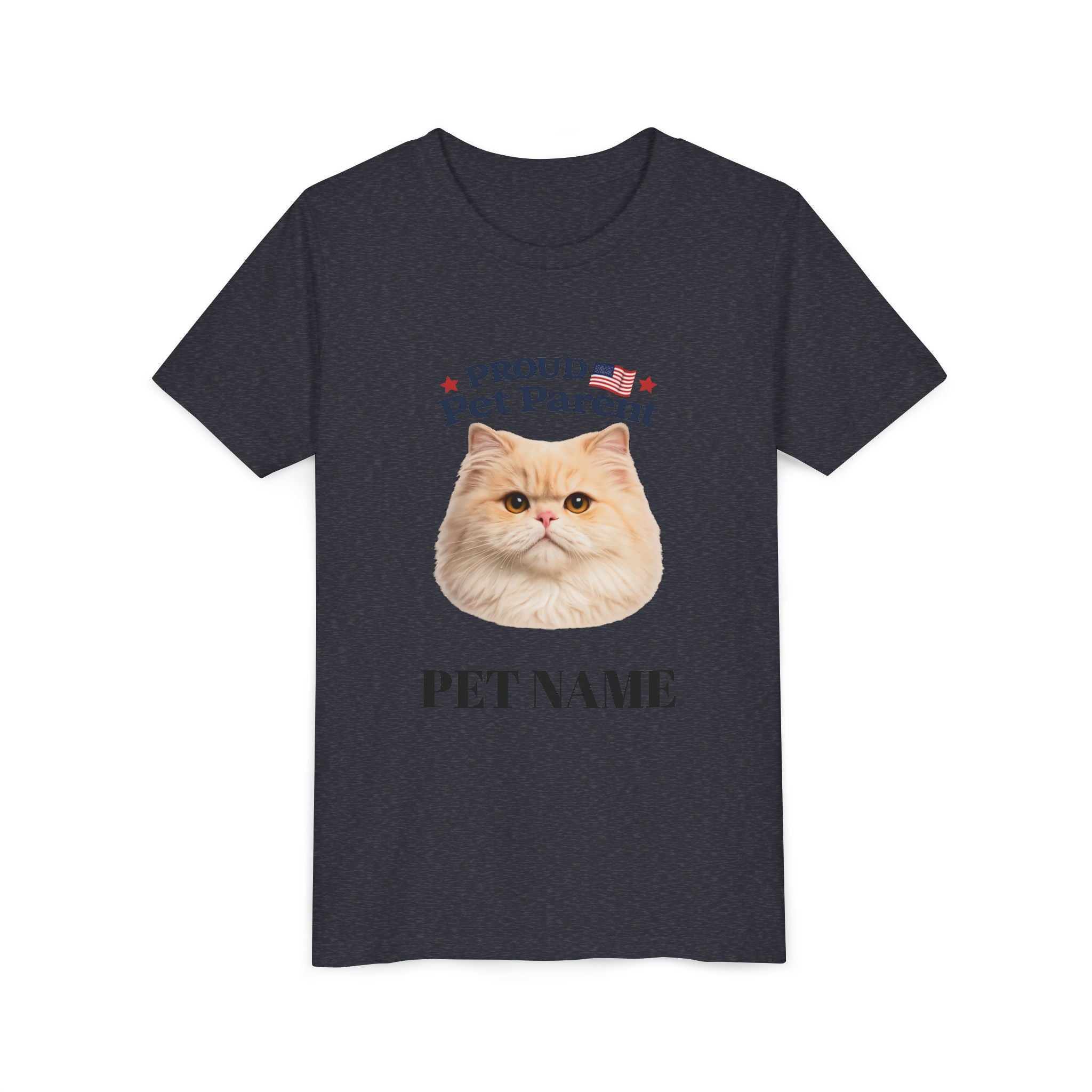 Youth Pet Parent T‑Shirt — "Proud Pet Parent" Custom Name Cat Tee