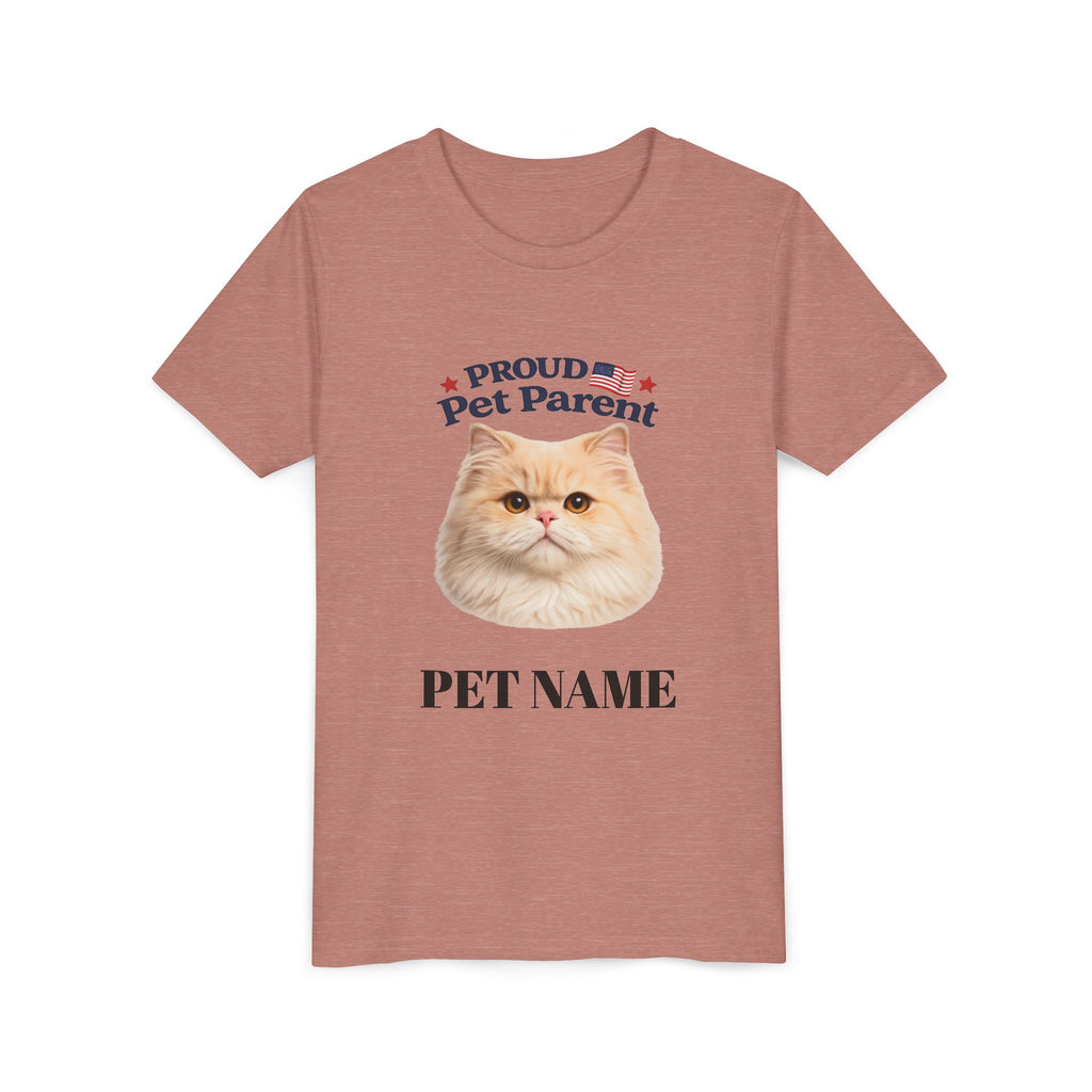 Youth Pet Parent T‑Shirt — "Proud Pet Parent" Custom Name Cat Tee