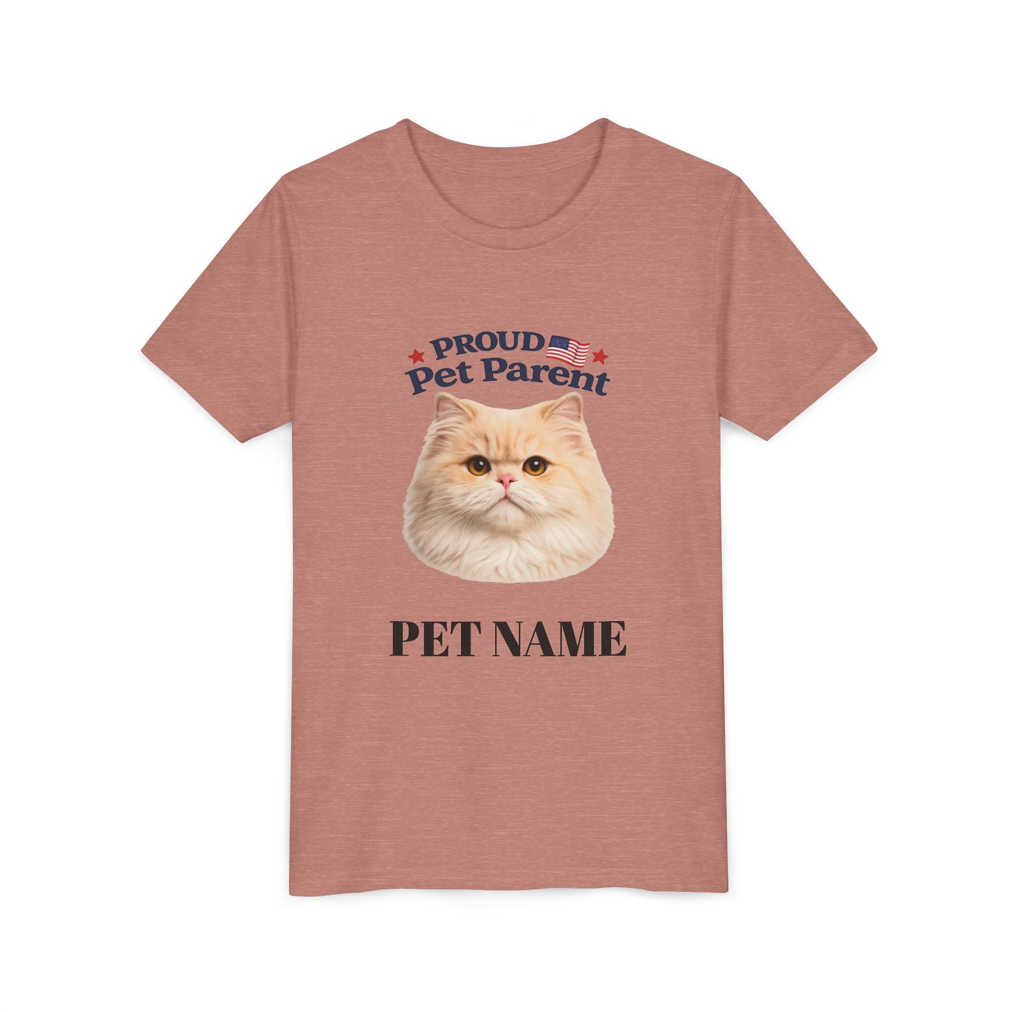 Youth Pet Parent T‑Shirt — "Proud Pet Parent" Custom Name Cat Tee