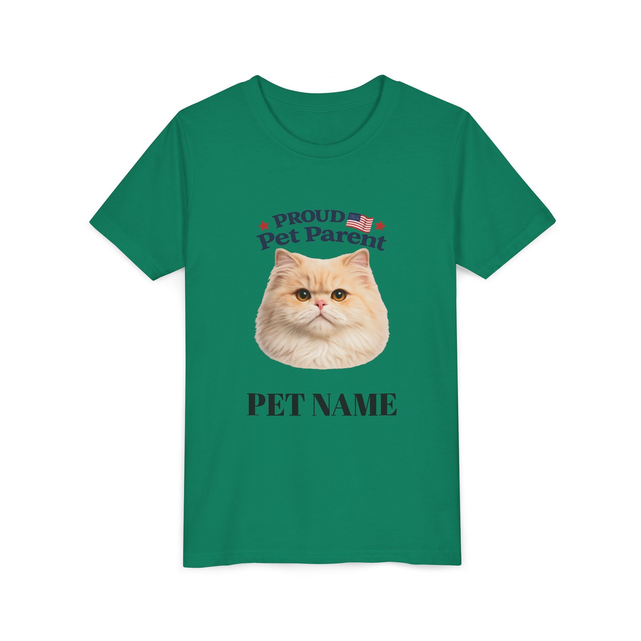 Youth Pet Parent T‑Shirt — "Proud Pet Parent" Custom Name Cat Tee