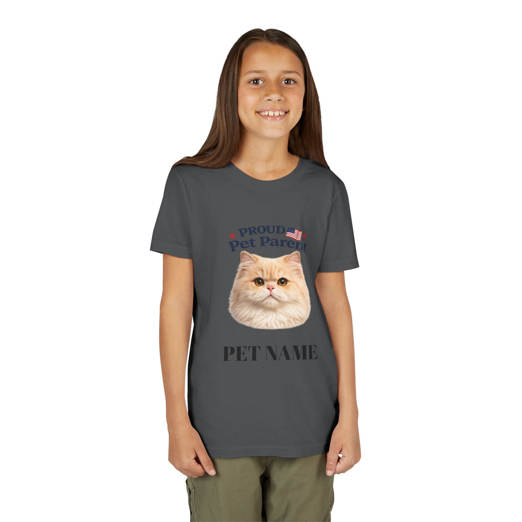 Youth Pet Parent T‑Shirt — "Proud Pet Parent" Custom Name Cat Tee