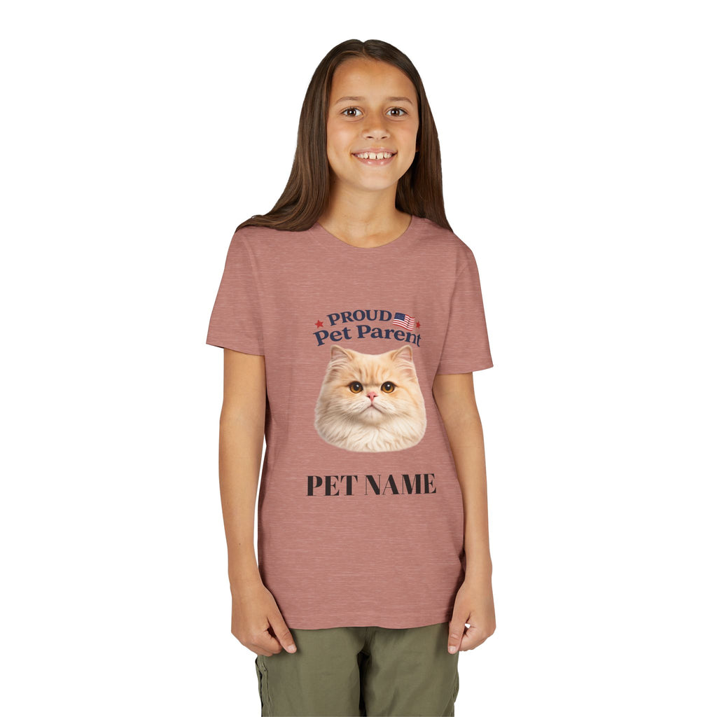 Youth Pet Parent T‑Shirt — "Proud Pet Parent" Custom Name Cat Tee