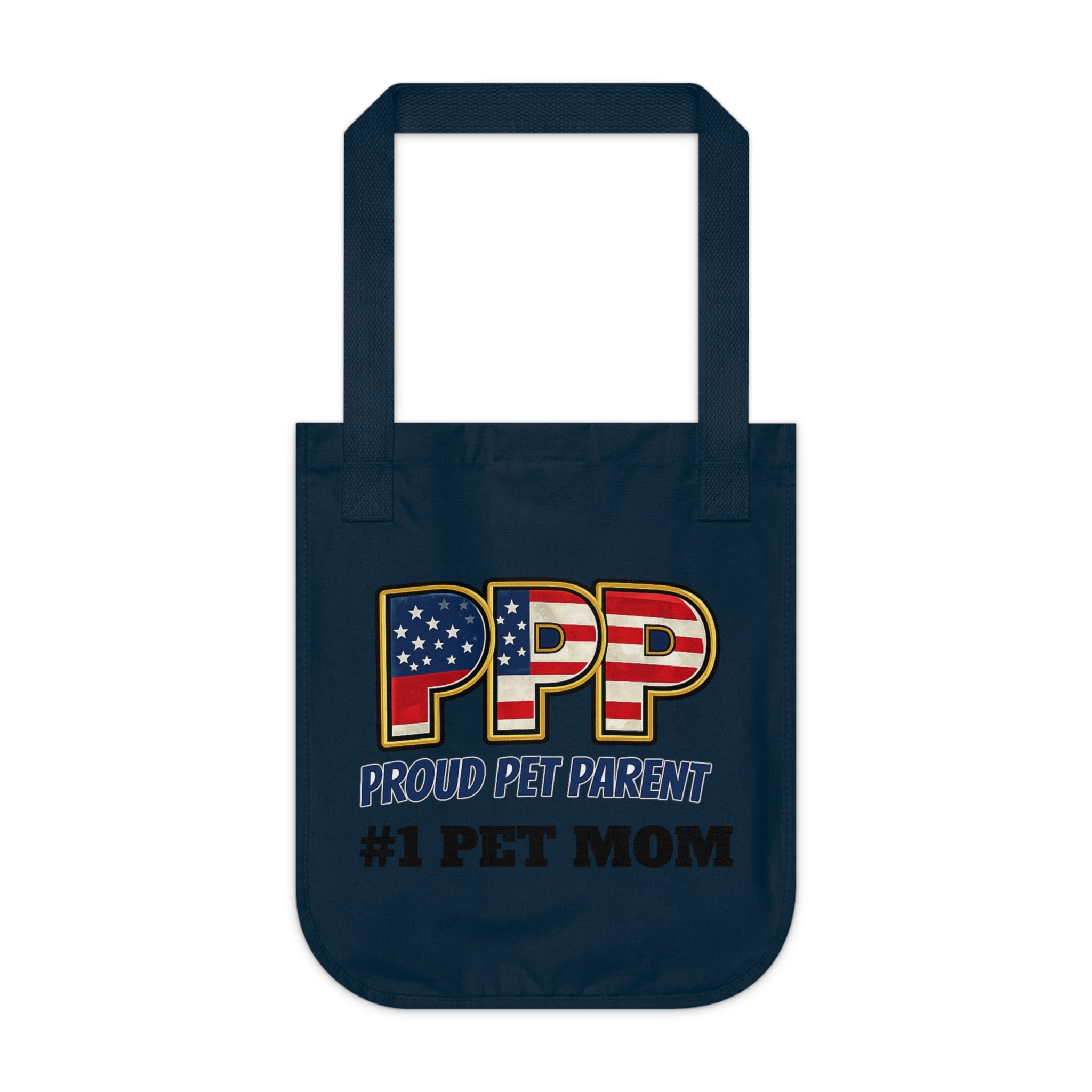 Proud Pet Parent "#1 Pet Mom" Organic Canvas Tote Bag