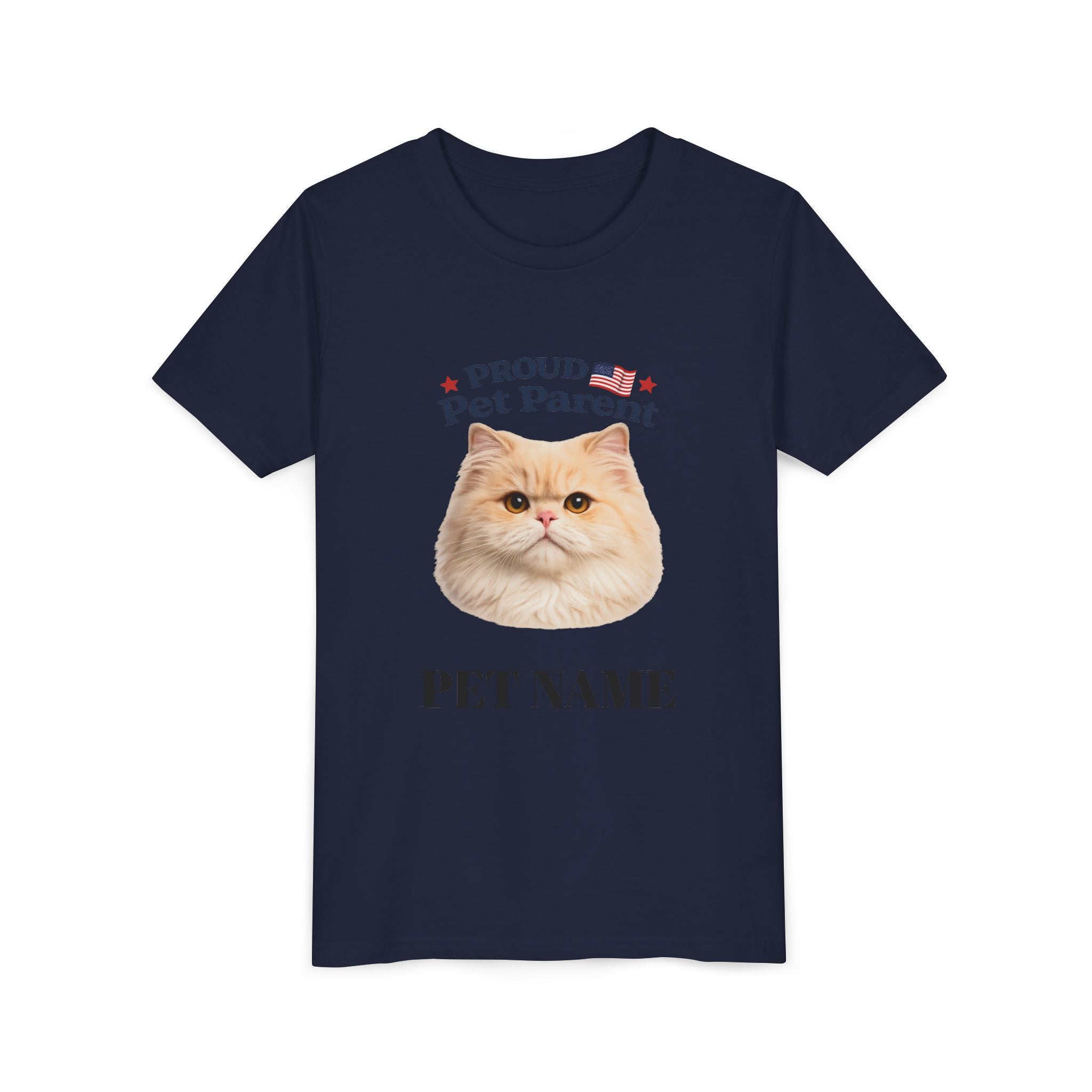 Youth Pet Parent T‑Shirt — "Proud Pet Parent" Custom Name Cat Tee