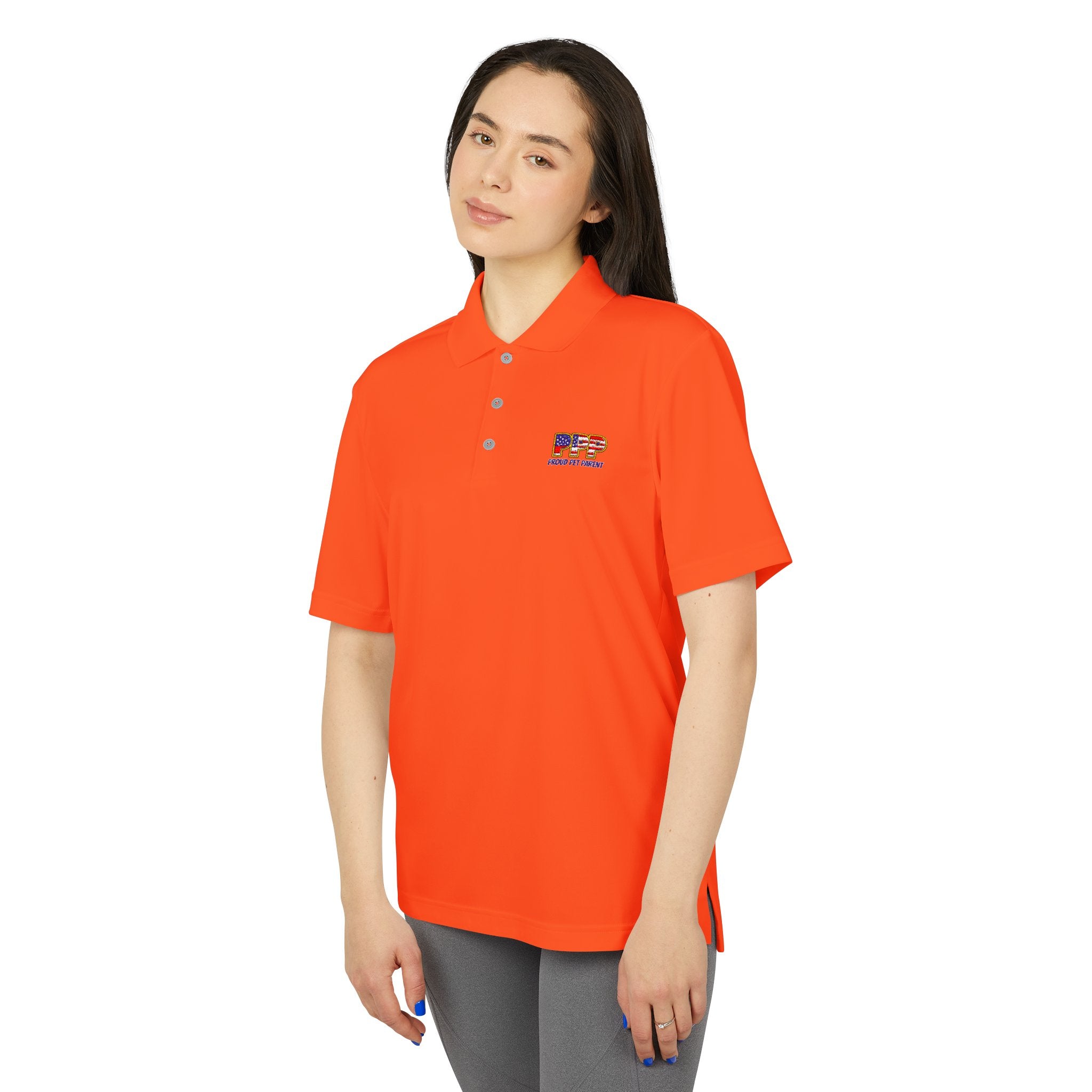 Performance Polo — Small 'RFP' Retro Flag Logo Chest