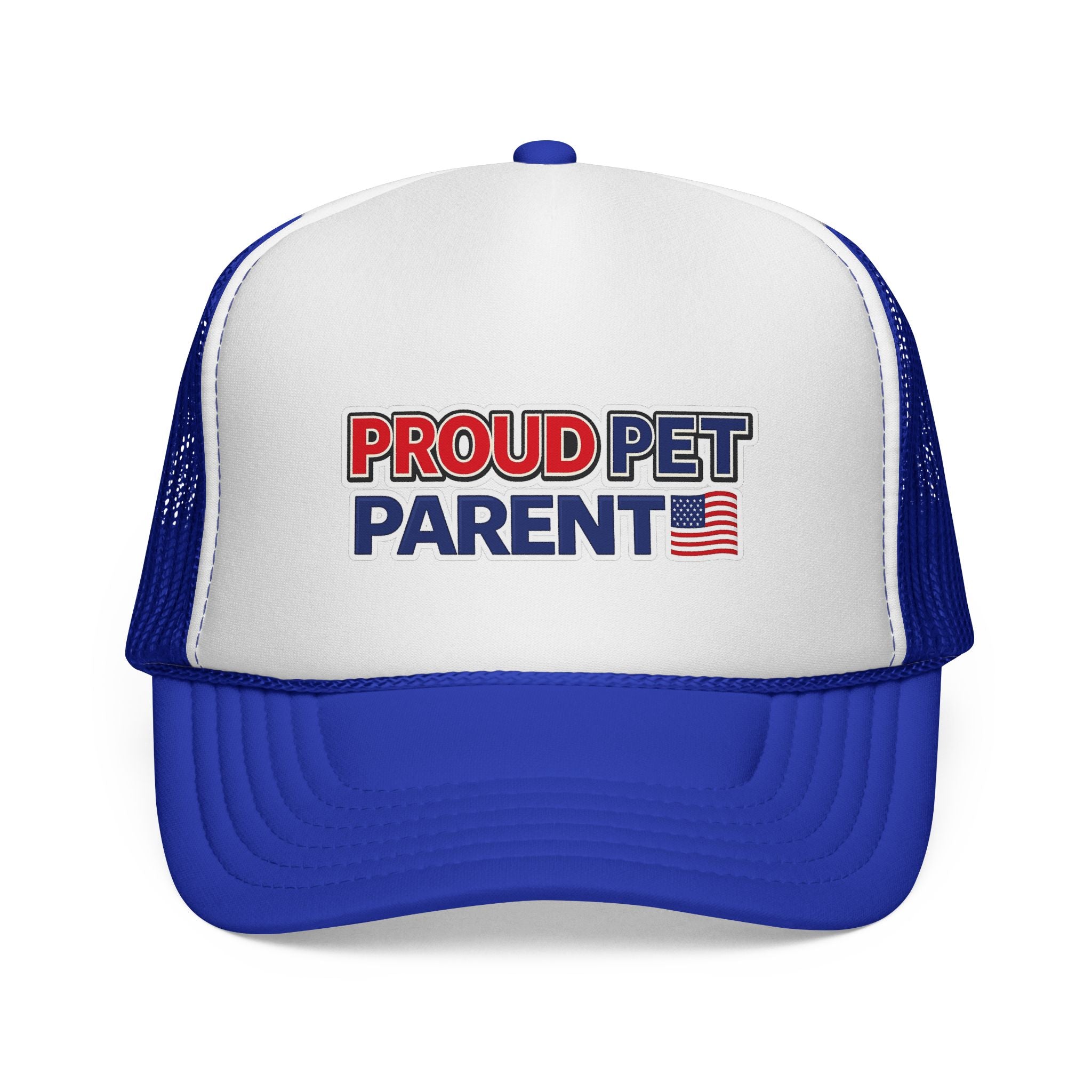 Proud Pet Parent Trucker Hat — Patriotic Red, White & Blue Mesh Cap