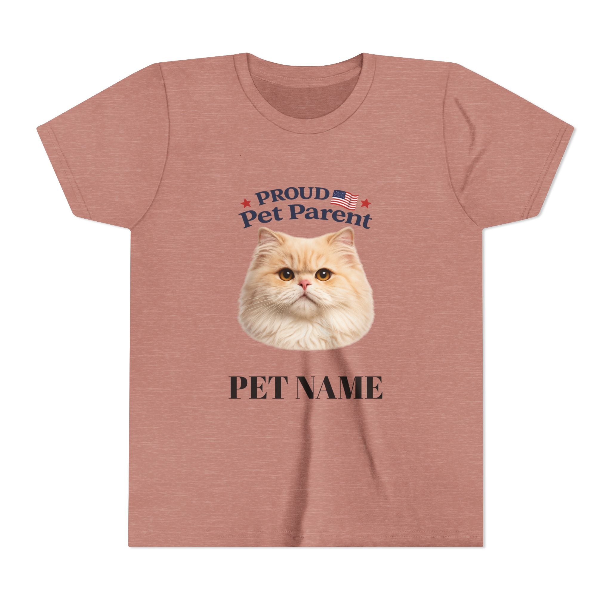 Youth Pet Parent T‑Shirt — "Proud Pet Parent" Custom Name Cat Tee