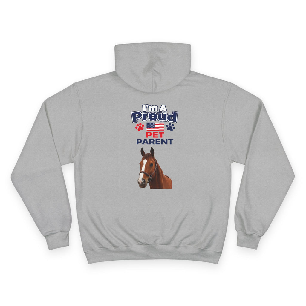 Horse Pet Parent Hoodie — “I’m A Proud Pet Parent” American Flag Logo