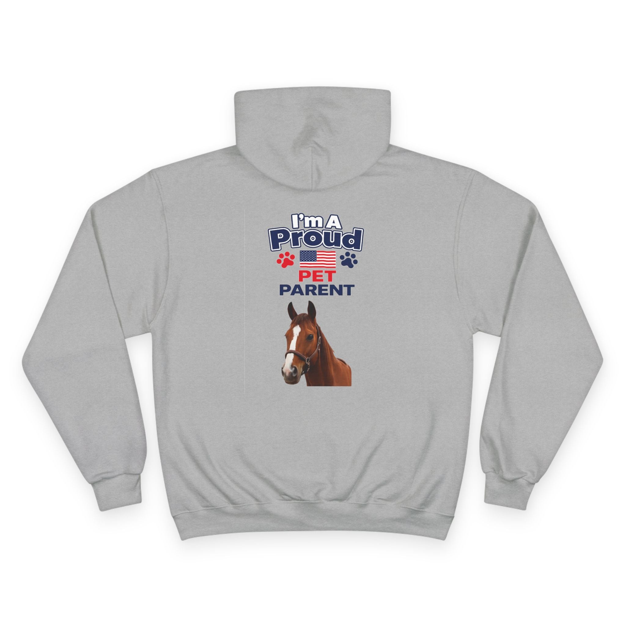 Horse Pet Parent Hoodie — “I’m A Proud Pet Parent” American Flag Logo