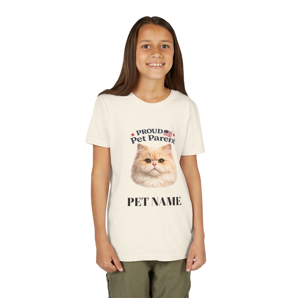 Youth Pet Parent T‑Shirt — "Proud Pet Parent" Custom Name Cat Tee