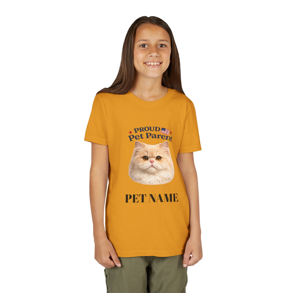 Youth Pet Parent T‑Shirt — "Proud Pet Parent" Custom Name Cat Tee