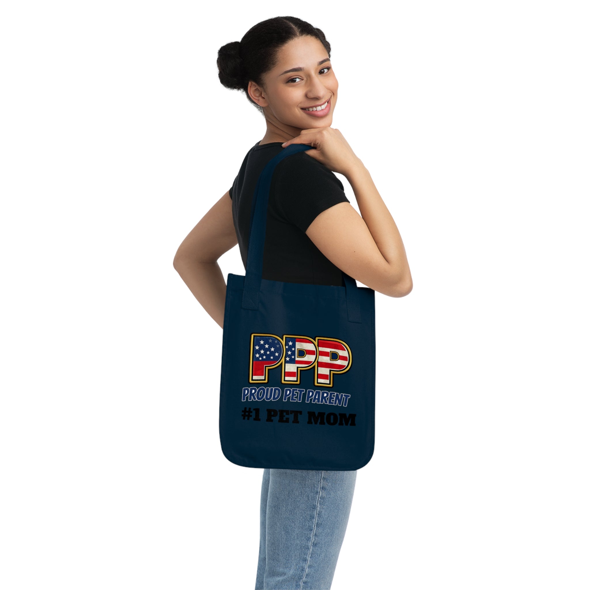 Proud Pet Parent "#1 Pet Mom" Organic Canvas Tote Bag