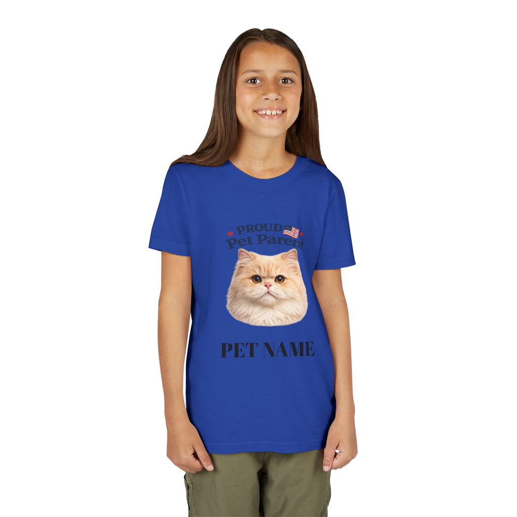Youth Pet Parent T‑Shirt — "Proud Pet Parent" Custom Name Cat Tee