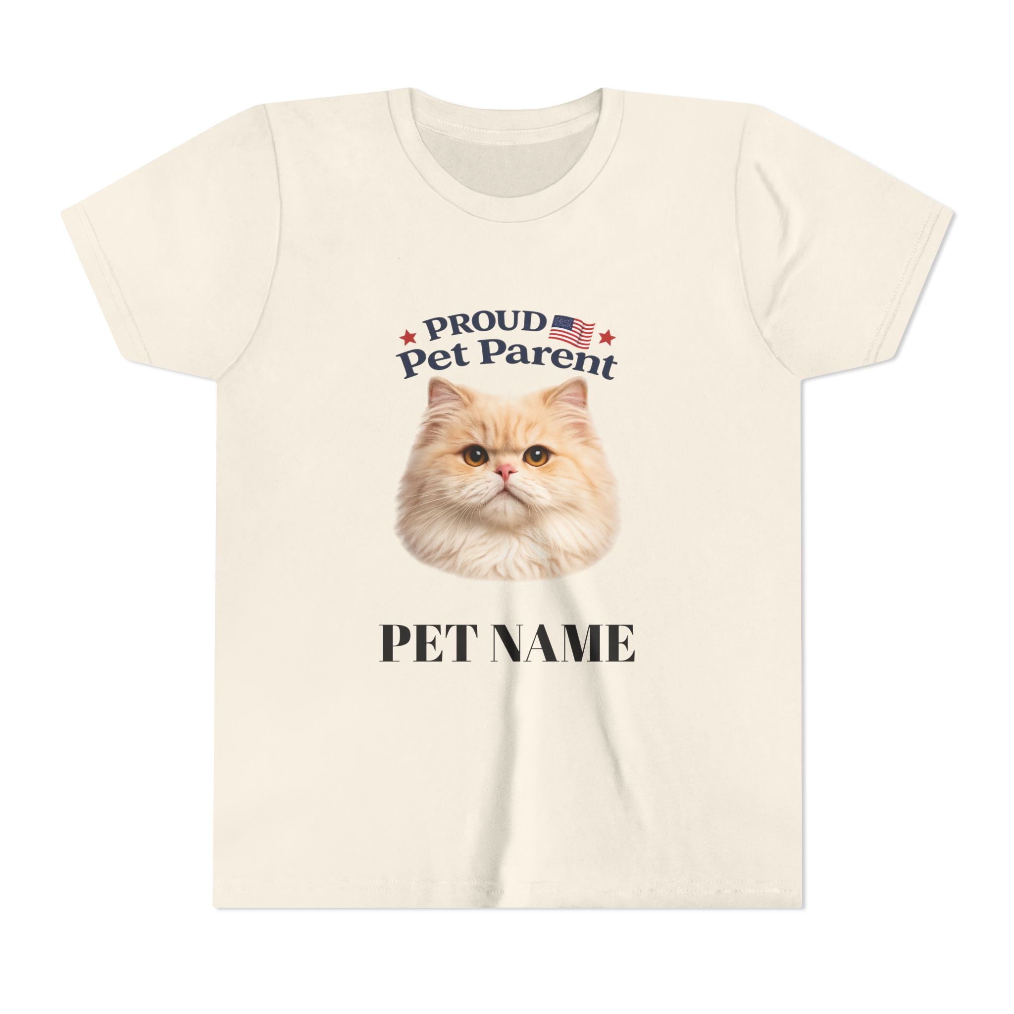 Youth Pet Parent T‑Shirt — "Proud Pet Parent" Custom Name Cat Tee