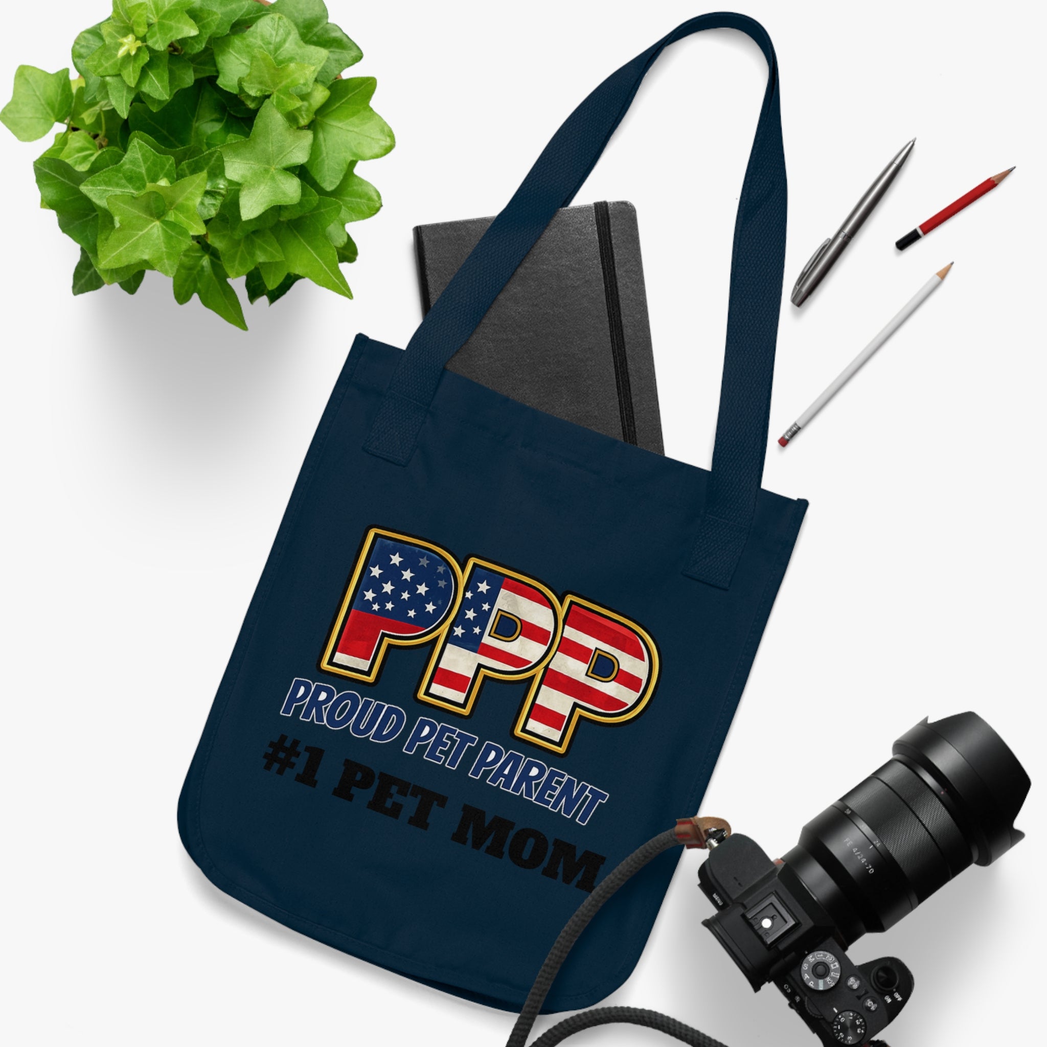 Proud Pet Parent "#1 Pet Mom" Organic Canvas Tote Bag