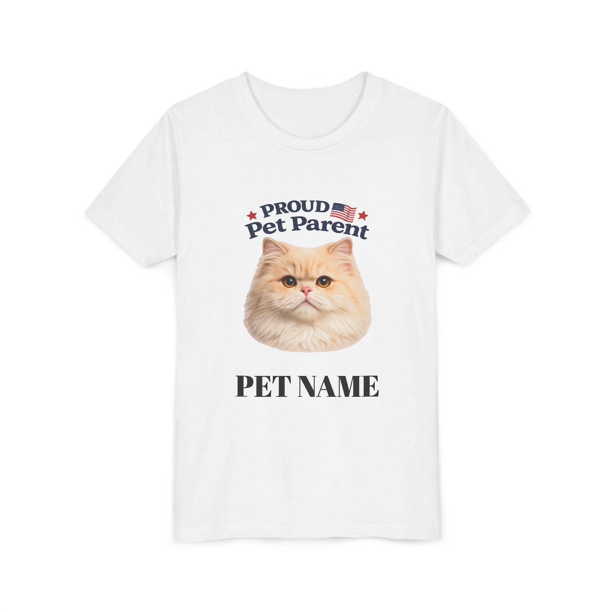 Youth Pet Parent T‑Shirt — "Proud Pet Parent" Custom Name Cat Tee